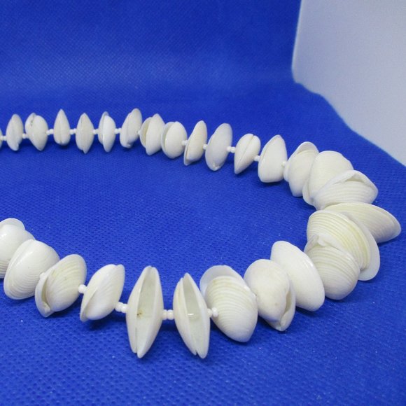 Seashell Necklace Seashell Choker Necklace Genuine Seashell & Glass Seed Beaded - Picture 6 of 8